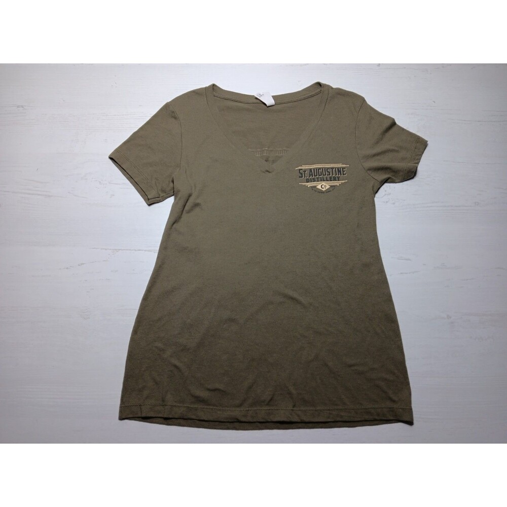St Augustine Distillery Shirt Ladies Green Large T-Shirt  V Neck
